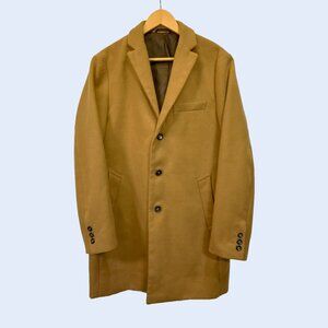 INHERIT Wool Blend Coat Women’s Size S Camel Single Breasted Classic Fall Winter
